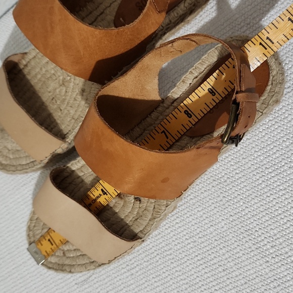 Soludos Espadrilles leather Flatform Two Tone sandals - Picture 11 of 12